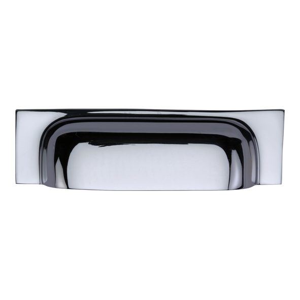 C2766 96-PC • 76/96 c/c x 145x42x22mm • Polished Chrome • Heritage Brass Concealed Fix Square Plate Contemporary Cup Handle